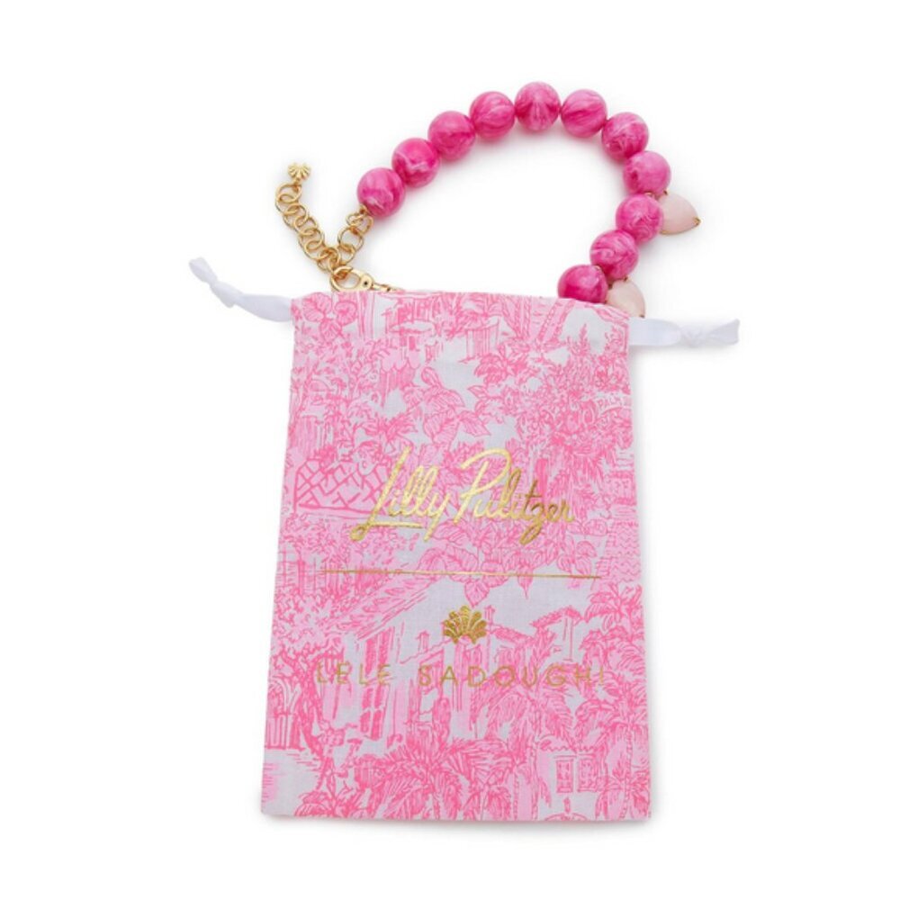 LILLY PULITZER x Lele Heart Country Club Necklace Passionfruit Pink - Picture 14 of 14